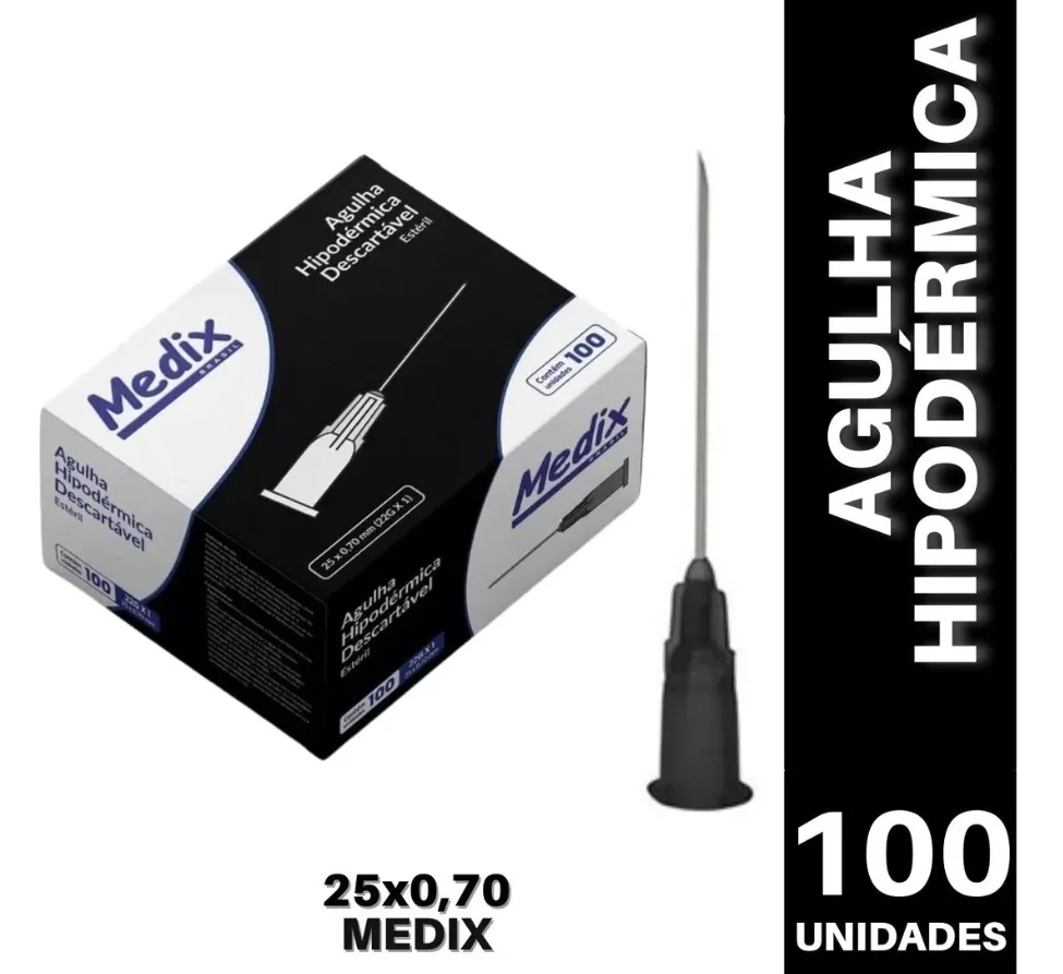 AGULHA 25X0,70MM (22GX1) CX. C/100UN.