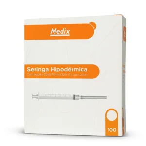 SERINGA 20ML C/AG LUER LOCK 25X0,70 (22G 1) CX. C/100UND.