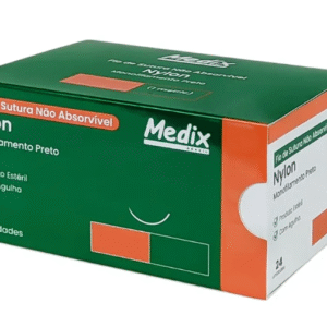 FIO DE SUTURA NYLON 3-0 45CM C/AG 25MM 3/8 TRIANGULAR CX.C/ 24UND.