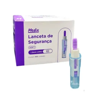 LANCETA DE SEGURANCA SOFT 28G ROXO 1.5MM CX. C/100UND.