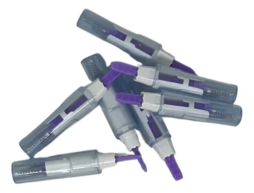 LANCETA DE SEGURANCA SOFT 28G ROXO 1.5MM CX. C/100UND. - Imagem 2