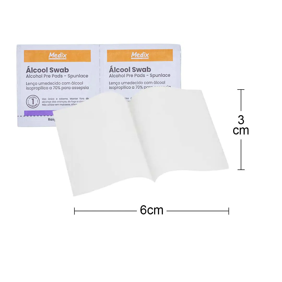 ÁLCOOL SWAB CX.C/100UND. - Imagem 2