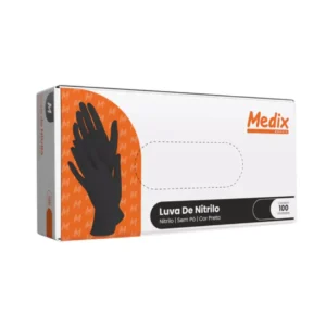 LUVA DE NITRILO PRETA USO GERAL TAM: PP, P, M, G, GG CX. C/100UND.
